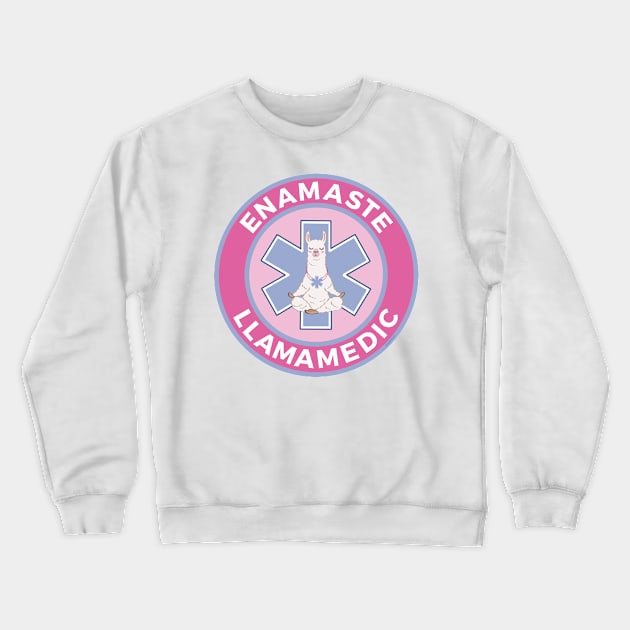 Funny EMS EMT Llama Paramedic First Responder Gift Medic Crewneck Sweatshirt by DoubleBrush